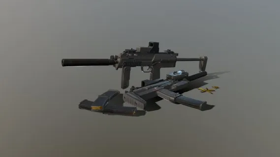  MP7冲锋枪 突击步枪 带消音器
