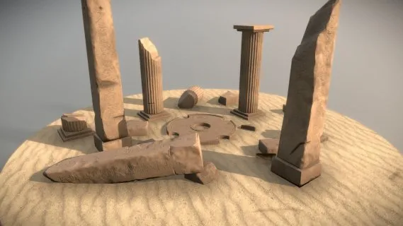 非洲古代遗迹 废墟 断墙 石墙 沙漠 古城 破败的建筑 残垣断壁 旧址 沙漠中的遗迹 