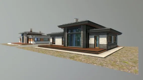 现代别墅 现代住宅 居住建筑模型 私人别墅 私人住宅 独栋洋房 独栋别墅 小洋楼