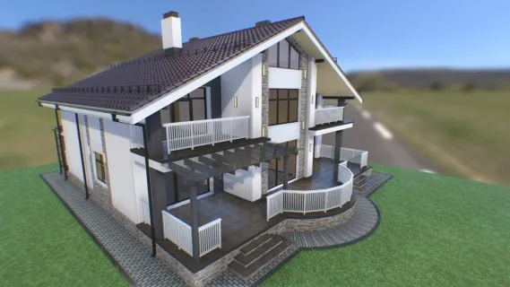 高科技住宅 现代别墅 现代住宅 居住建筑模型 私人别墅 私人住宅 独栋别墅 独栋洋房 