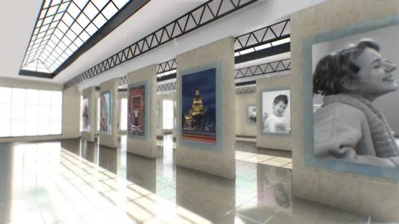 艺术博物馆画廊内部 画展 博物馆 展厅 展馆 书法展厅 美术馆 美术展 文化展厅 书法走廊 国画展