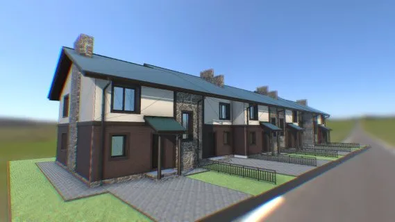 3D联排别墅 现代别墅 现代住宅 房屋建筑模型 私人别墅 私人住宅 独栋洋房 独栋别墅 欧式住宅