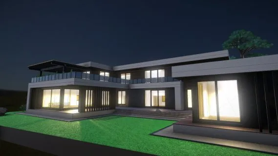 大型高科技房屋 中式住宅 现代别墅 现代住宅 居住建筑模型 私人别墅 私人住宅 独栋洋房 独栋别墅