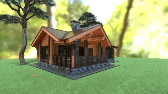 小木屋 现代别墅 现代住宅 居住建筑模型 私人别墅 私人住宅 独栋洋房 独栋别墅