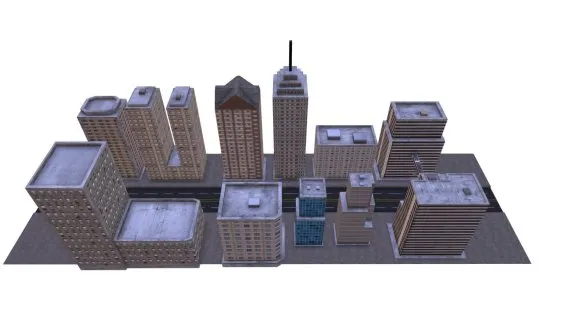 建筑资产包 西方建筑 欧式建筑 高楼大厦 现代大楼 城市高楼 城市街道 商业街