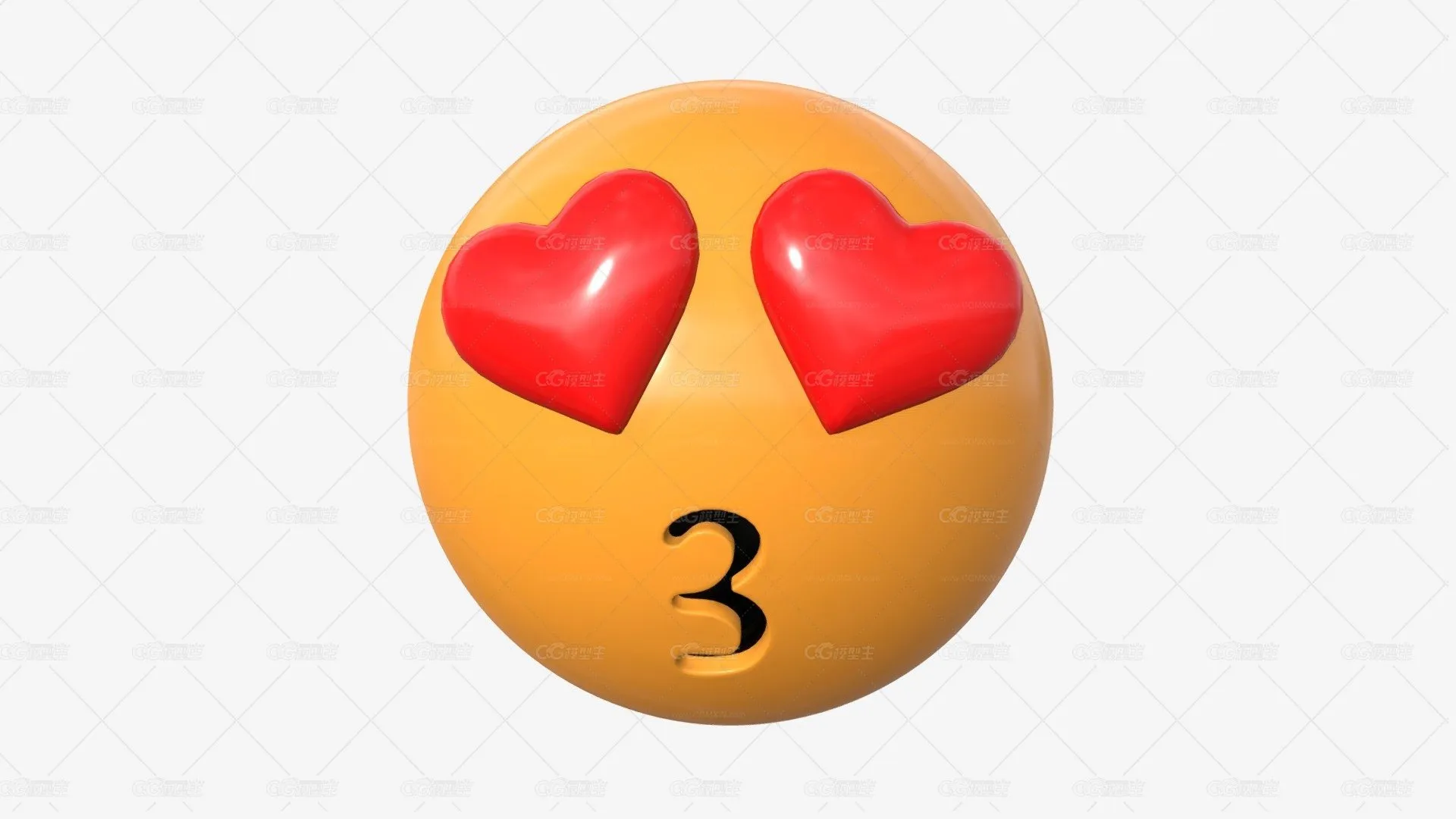 色迷迷表情 开心表情符号 现代笑脸表情包 微信表情包 卡通表情  微笑表情 微笑表情符号 心形眼睛-1