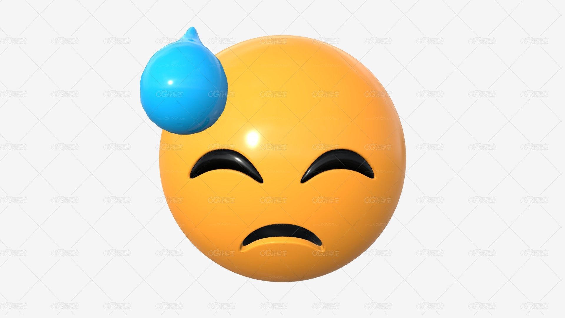 出冷汗表情符号 现代表情包 微信表情包 卡通表情 搞笑搞怪emoji表情包-1