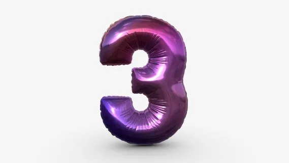 数字3气球 婚礼装饰 装饰气球 生日气球 箔气球 充气气球 生日派对装饰