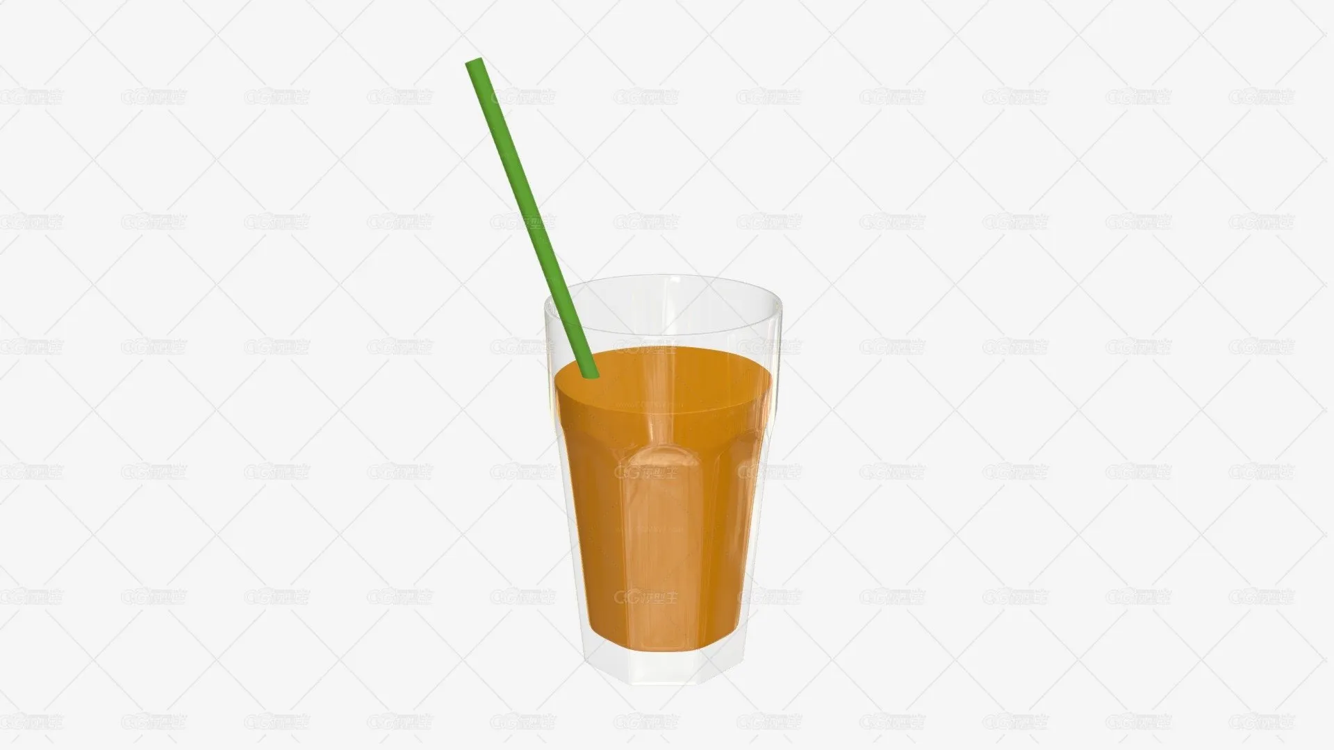 橙汁玻璃杯 带吸管橙汁杯 橙汁品酒杯 玻璃杯 果汁杯子 橙子-1