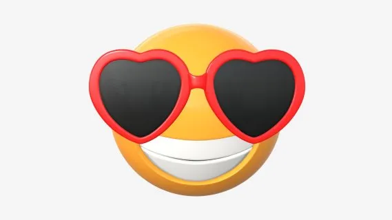 戴心形眼镜大笑表情符号 现代表情包 微信表情包 卡通表情 搞笑搞怪emoji表情包