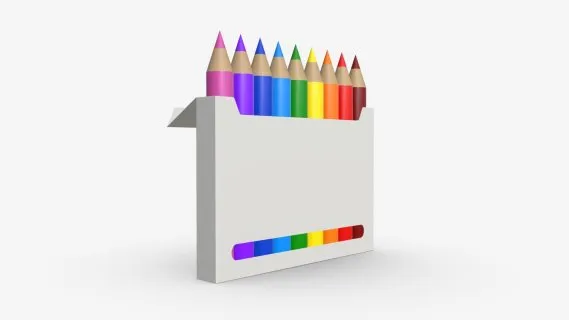 彩色铅笔盒 现代画笔 彩色铅笔