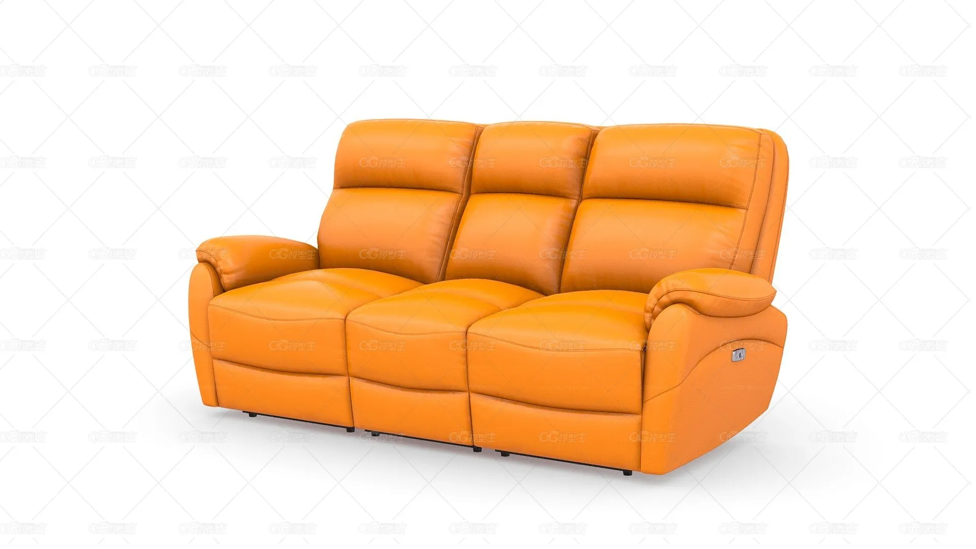 沙发布宜诺斯艾利斯3 Puestos Cuero+Pvc Naranja-1