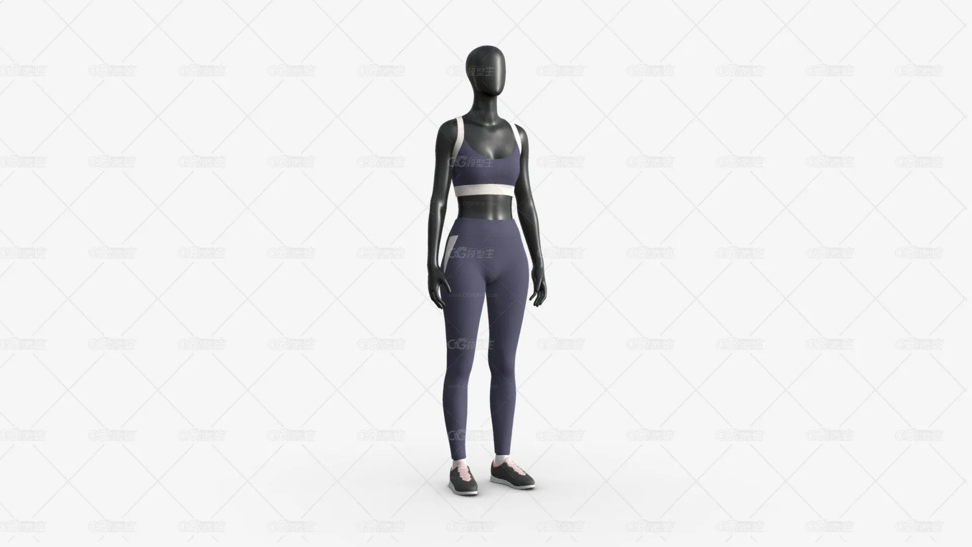 穿着运动服的女性人体模型 紧身衣 服装展示 衣架模特 运动人体模特-1