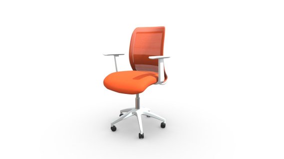 TM877.Silla Giratoria Willow Malla Naranja