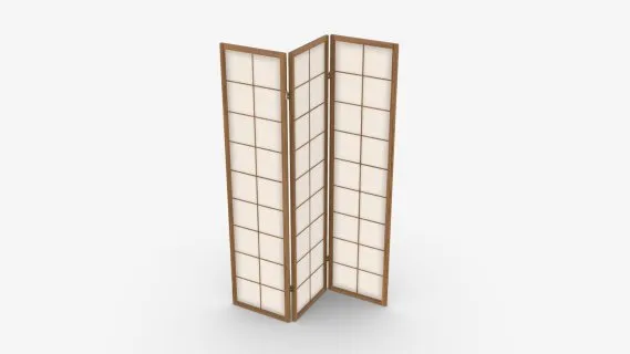 东方折叠屏风模型 屏风 玄关 入户屏风玄关 移动屏风 隔断 移动折叠屏风 活动屏风