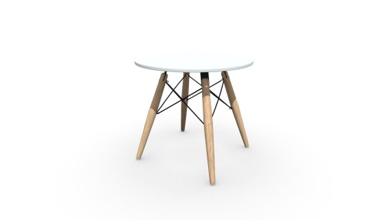 TM907.Mesa Auxiliar Eames Plastico Blanco