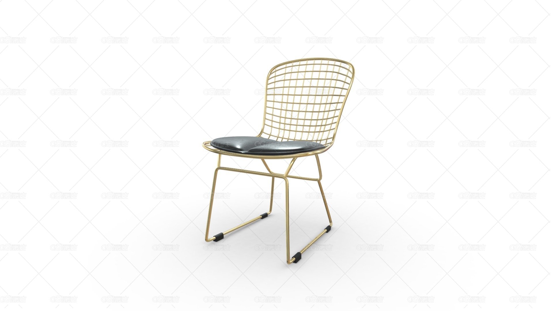 TM920.Silla Auxiliar Bertoia Dorada Negro-1