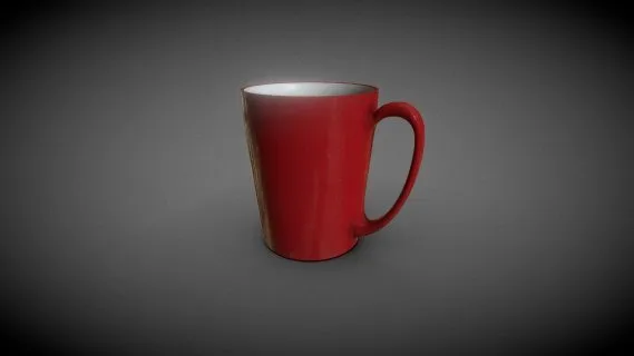 红色的杯子  瓷杯  茶杯 