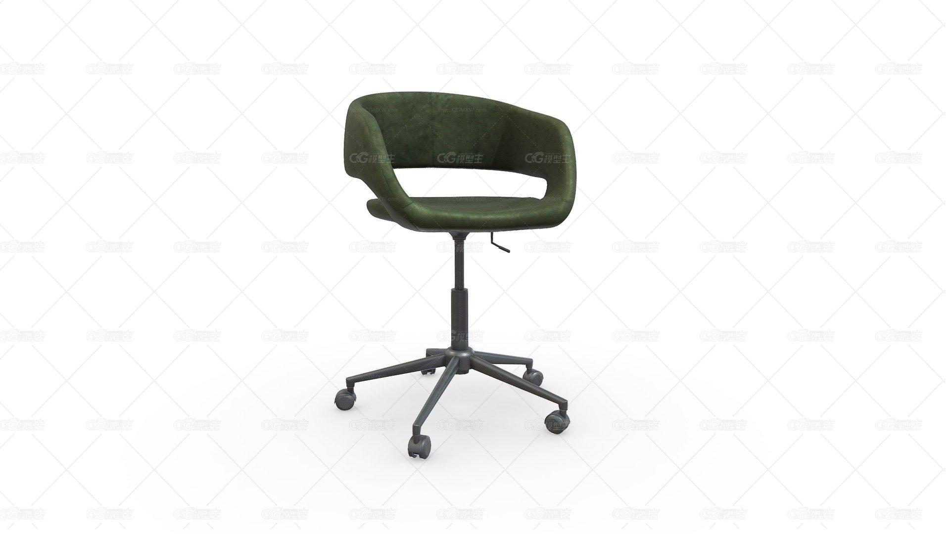 SILLA GIRATORIA GRACE TERCIOPELO VERDE BASE黑人-1