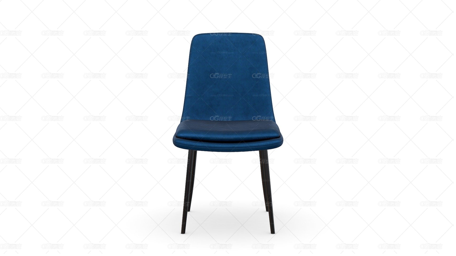 Silla De Comedor Becca Terciopelo Azul P Negra-1