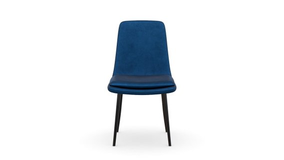 Silla De Comedor Becca Terciopelo Azul P Negra