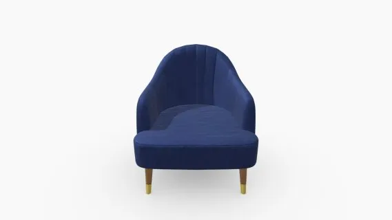 Poltrona Haze Terciopelo Azul Oscuro PRoble Dora