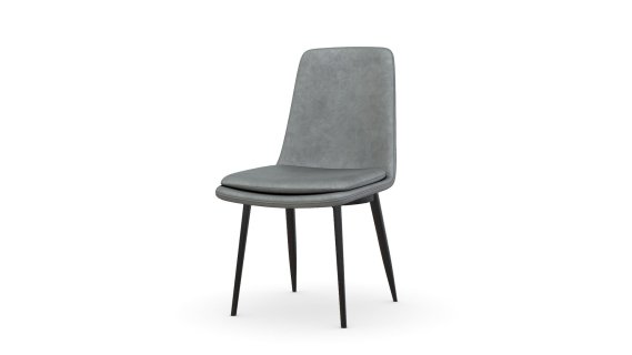 Silla De Comedor Becca Terciopelo Gris P Negra