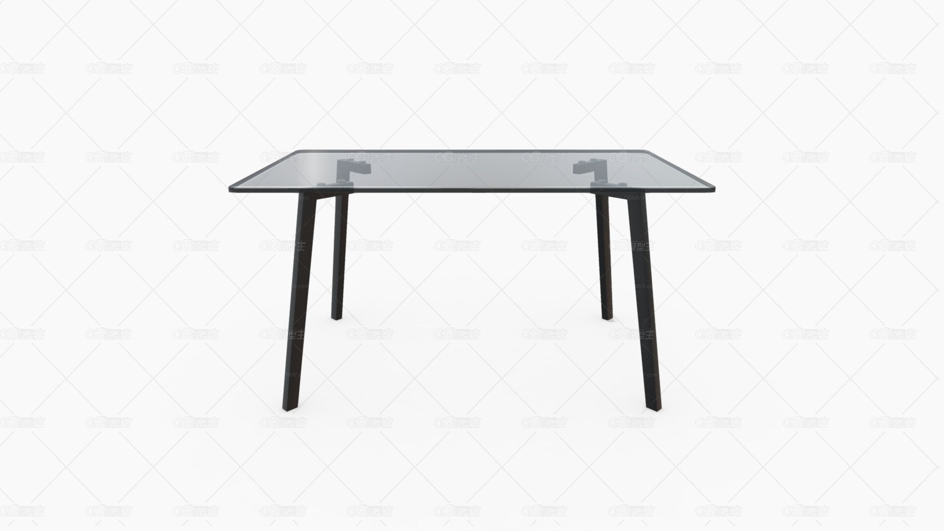 Mesa de Comedor Asama Vidrio Metal Negro_1-1
