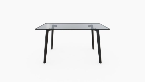 Mesa de Comedor Asama Vidrio Metal Negro_1