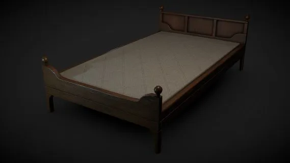 床 双人床 老式床 复古床 木床 家具
