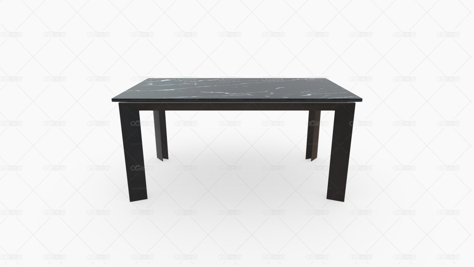 Mesa de Comedor Charlotte Marmol Negro Base Meta-1