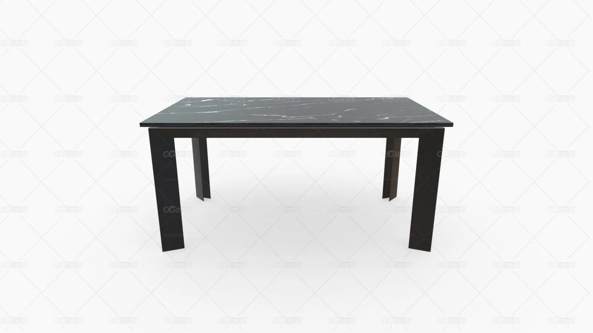 Mesa de Comedor Charlotte Marmol Negro Base Meta-1