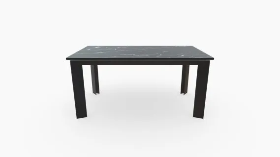Mesa de Comedor Charlotte Marmol Negro Base Meta