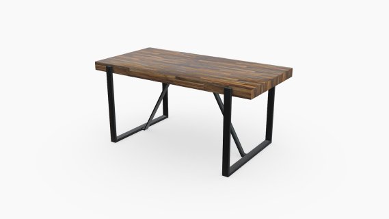 MESA DE COMEDOR IRON 160x80x76马德拉ROBLE RUST