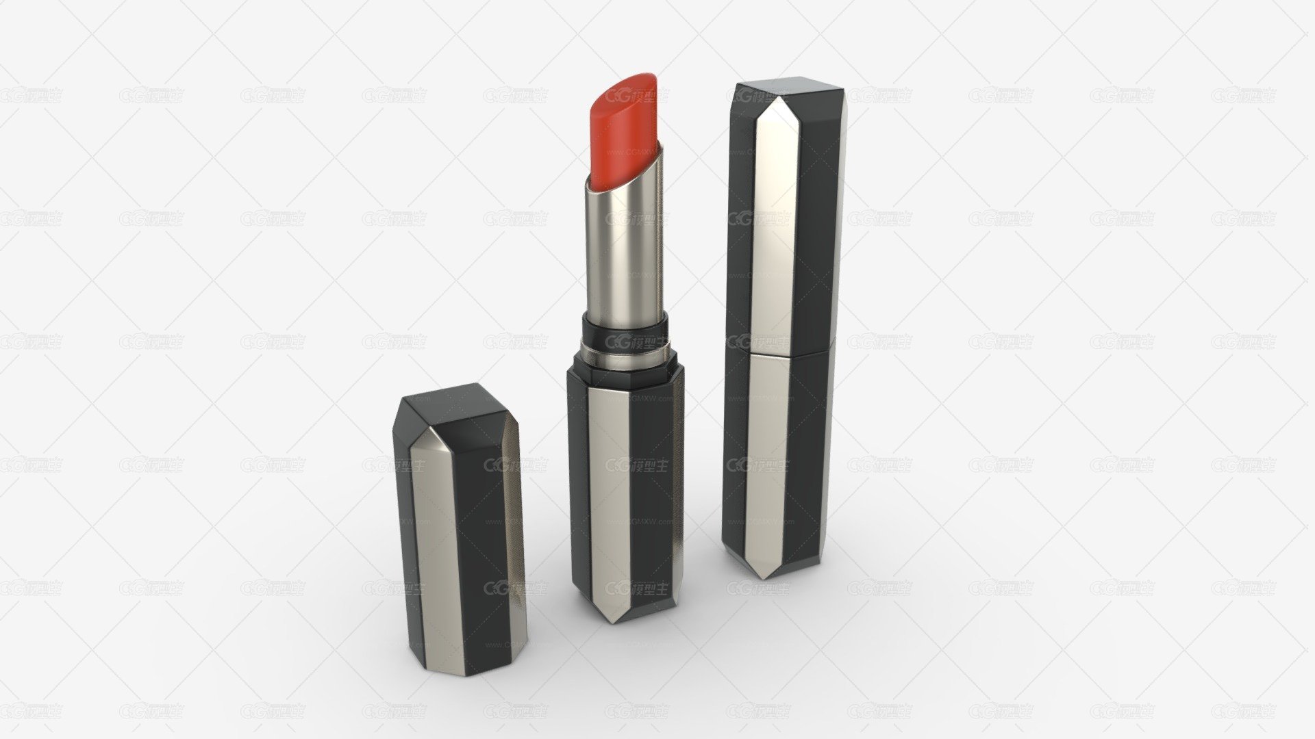 红色口红 女人口红 女性化妆品 涂抹嘴唇 唇彩 唇膏 美妆 Lipstick-1