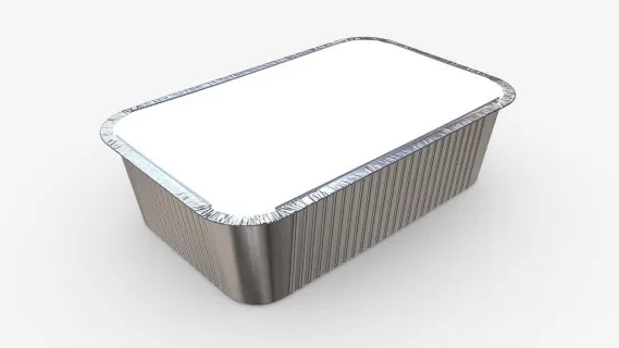 食品箔托盘 一次性锡纸盒 长方形铝箔餐盒 带盖可加热烧烤烤鱼锡纸打包盒子