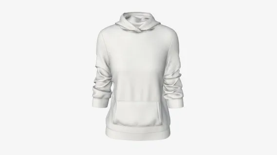 白色女式口袋连帽衫 卫衣 hooded衣服 连帽卫衣女性女款卫衣运动装连帽衫休闲装服装外套