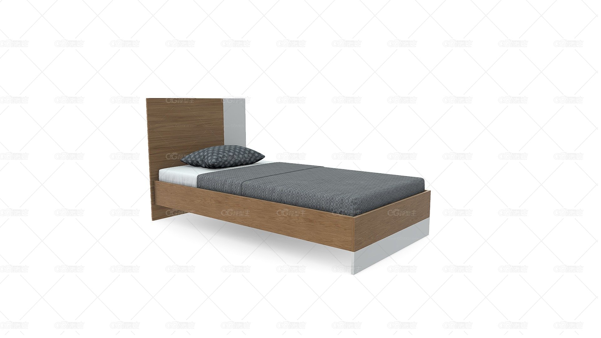 Cama Trix Sencilla 100x190cm Lam Rovere blanco-1