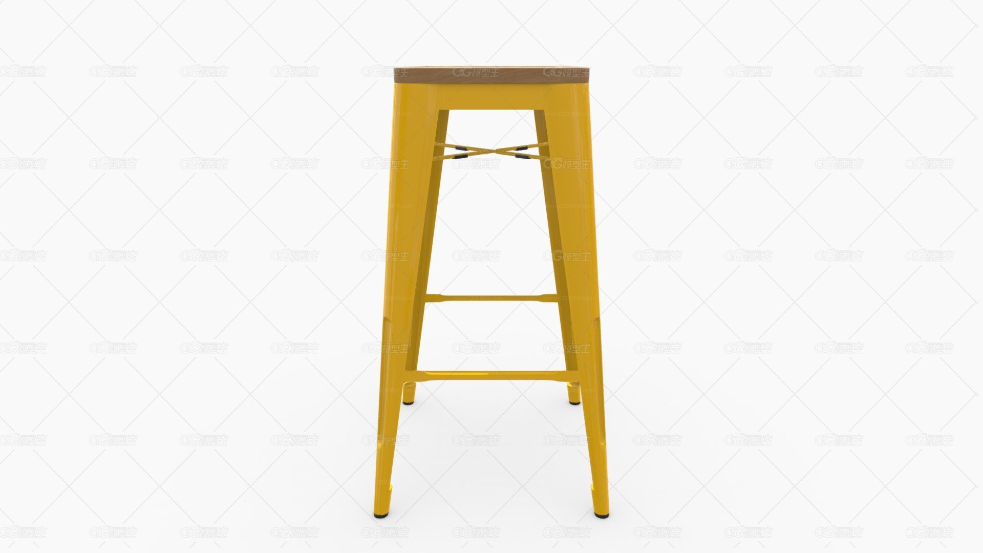 Butaco Alto Texas 66cm金属Amarillo Asiento Ma-1