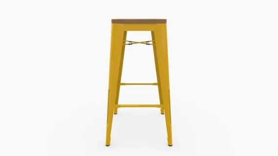 Butaco Alto Texas 66cm金属Amarillo Asiento Ma