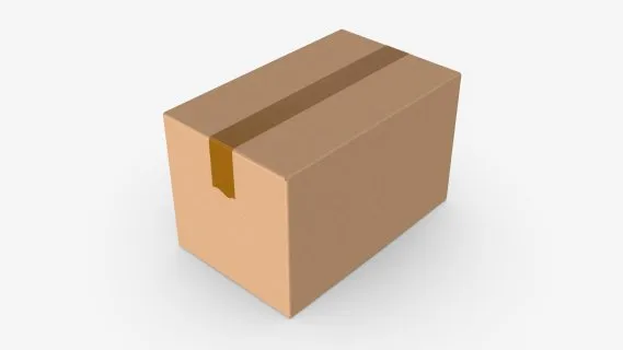 用胶带实体模型01密封的盒子