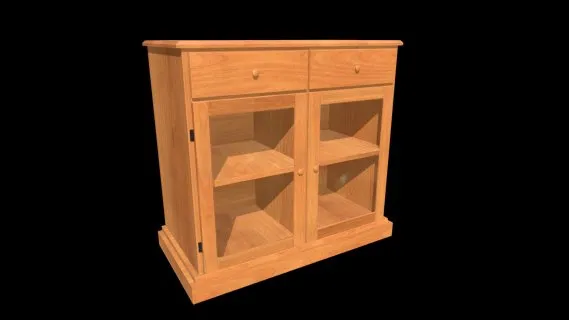 带玻璃板的厨房餐具柜