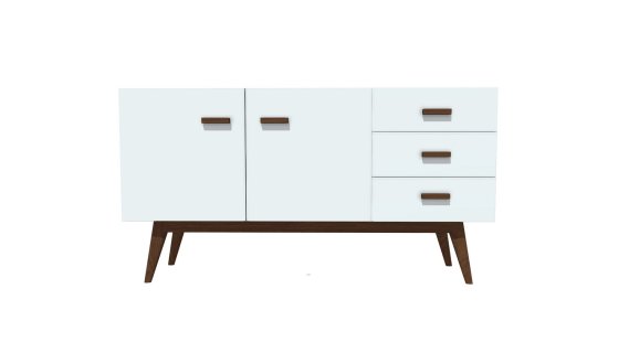 554099 BUFFET ALEYA 140x45x75 MAD BLANCO-NOGAL