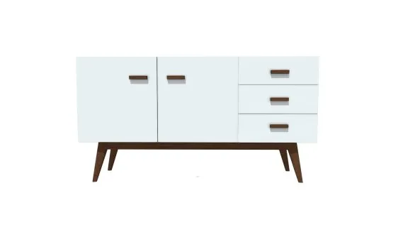 554099 BUFFET ALEYA 140x45x75 MAD BLANCO-NOGAL