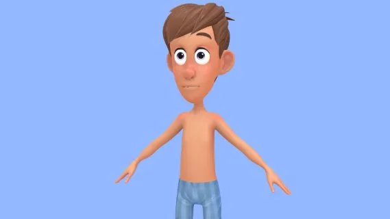 可爱的卡通男孩 