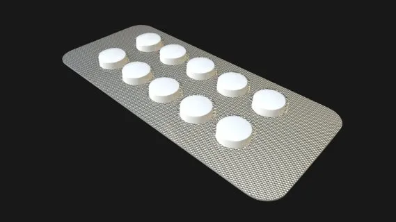 泡罩包装中的圆形药丸