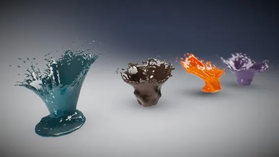 各种类型 飞溅的液体 特效模型