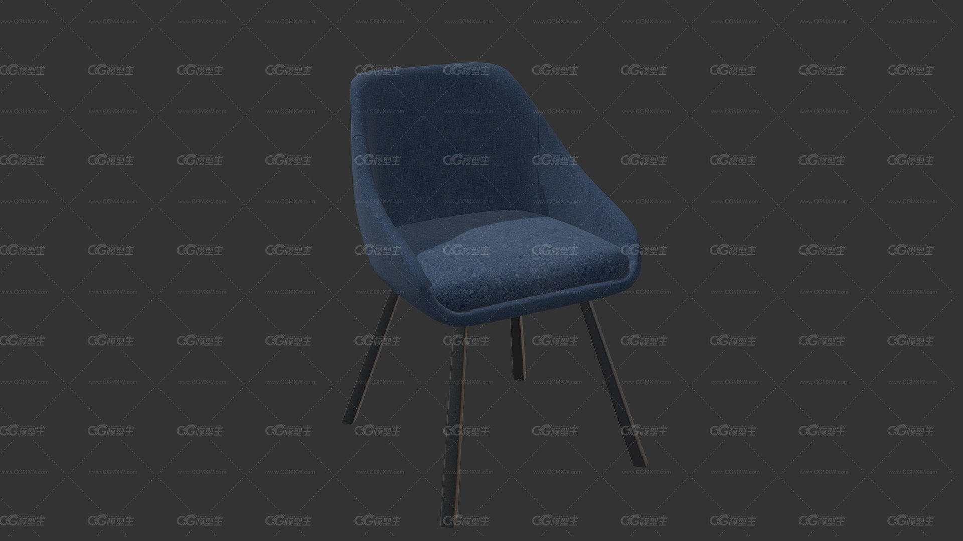 3050836 SILLA DE COMEDOR NIL TELA AZUL OSCMETAL-1