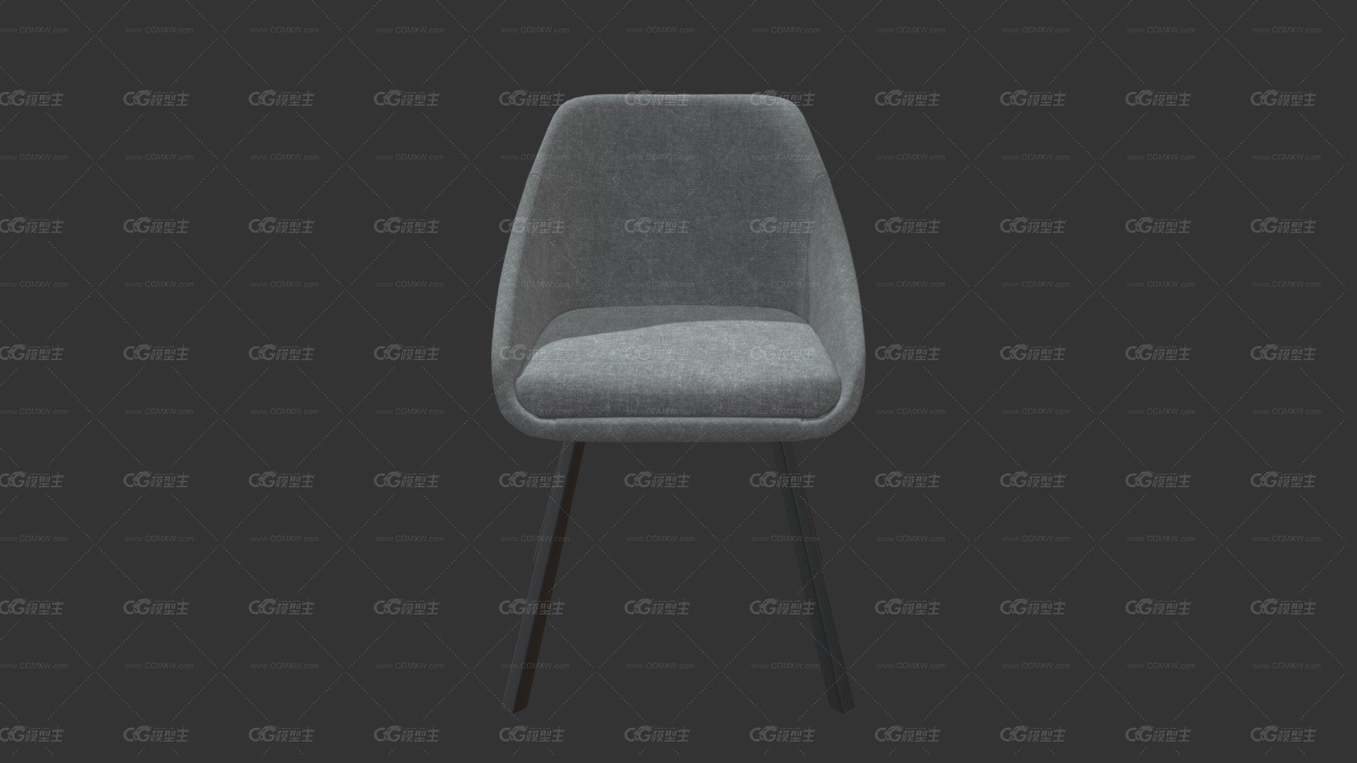 3050835 SILLA DE COMEDOR NIL TELA GRISMETAL黑人-1