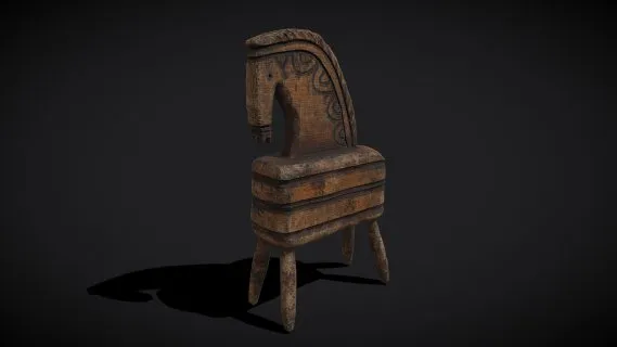 雕刻中世纪马玩具